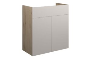 Truro 600mm Standard Basin Unit - Matt Dove Grey (Oak Cab)