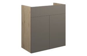 Truro 600mm Standard Basin Unit - Matt Stone (Oak Cab)