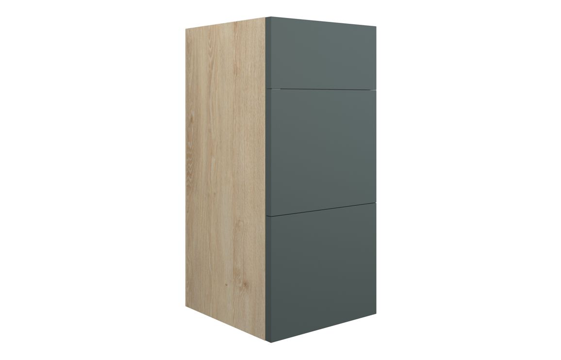 Truro 300mm Standard 3 Drawer Unit - Matt Green (Oak Cab)