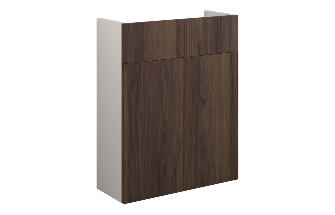 Truro 500mm Slim Basin Unit - Warm Walnut (Grey Cab)