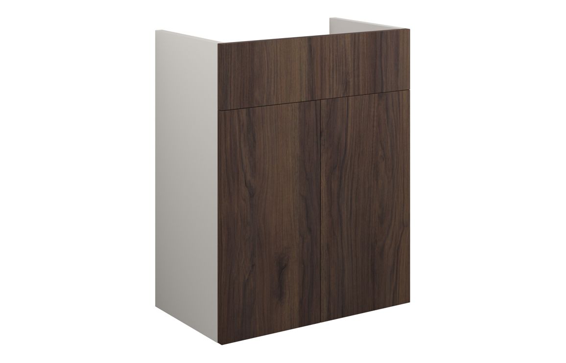 Truro 500mm Standard Basin Unit - Warm Walnut (Grey Cab)