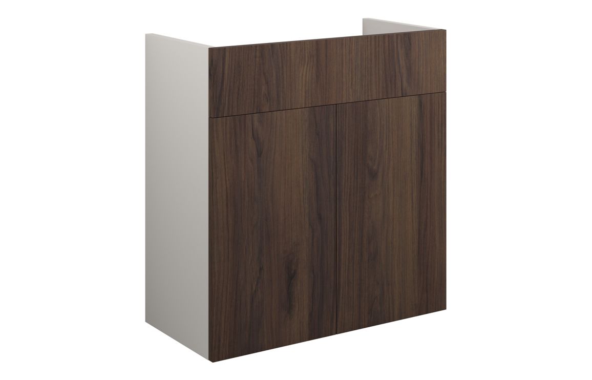 Truro 600mm Standard Basin Unit - Warm Walnut (Grey Cab)