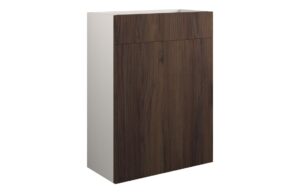 Truro 600mm Standard WC Unit - Warm Walnut (Grey Cab)