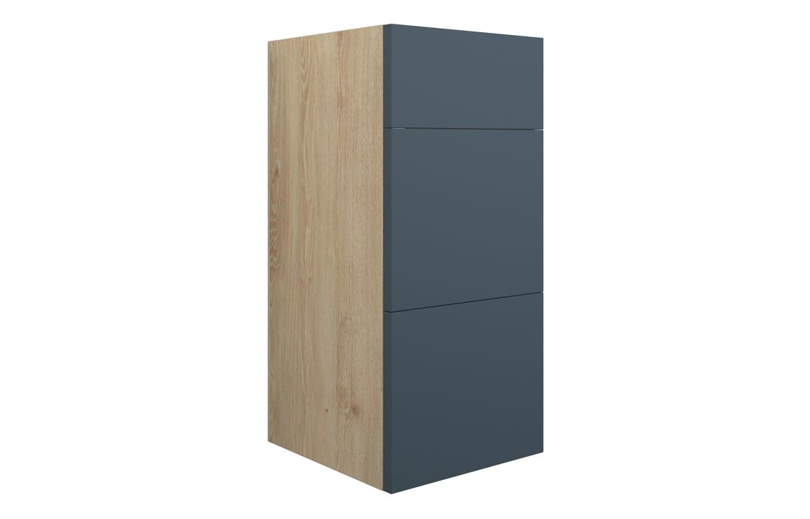 Truro 300mm Standard 3 Drawer Unit - Matt Arley Blue (Oak Cab)