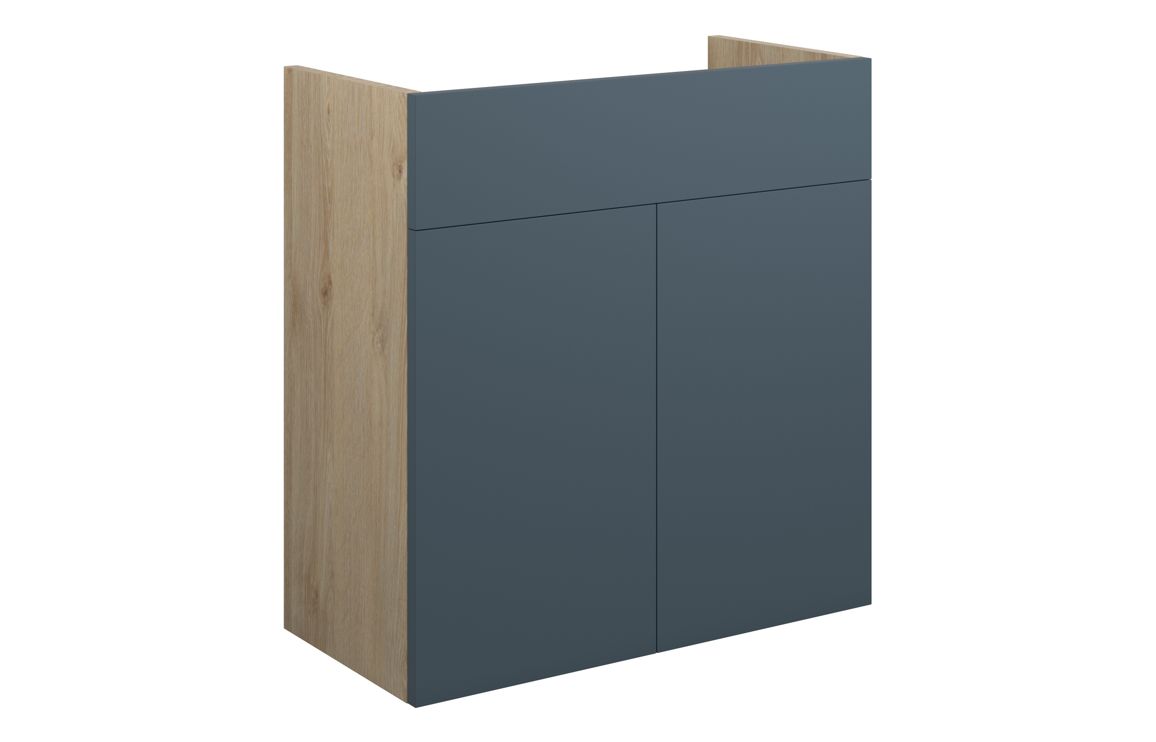 Truro 600mm Standard Basin Unit - Matt Arley Blue (Oak Cab)