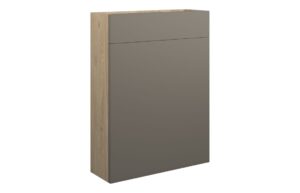 Tewin 600mm Slim WC Unit - Matt Stone (Oak Cab)