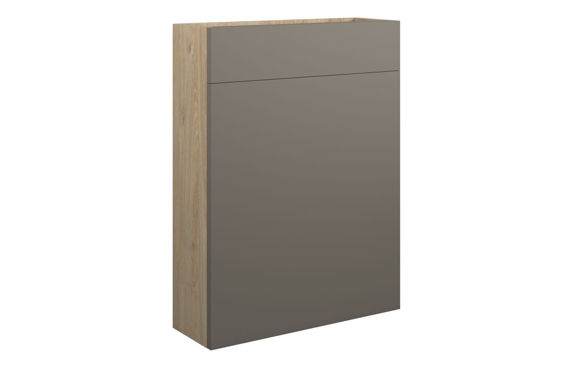 Tewin 600mm Slim WC Unit - Matt Stone (Oak Cab)