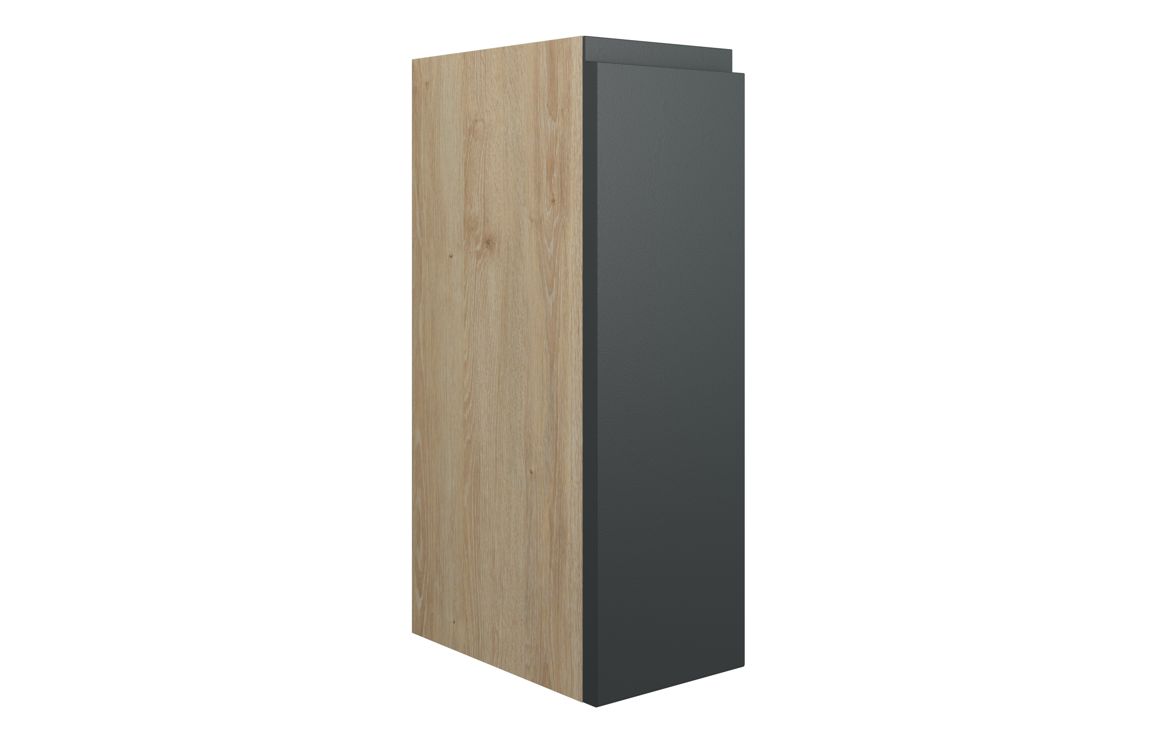 Tewin 200mm Standard Toilet Roll Unit - Matt Graphite Grey (Oak Cab)