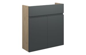 Tewin 600mm Slim Basin Unit - Matt Graphite Grey (Oak Cab)