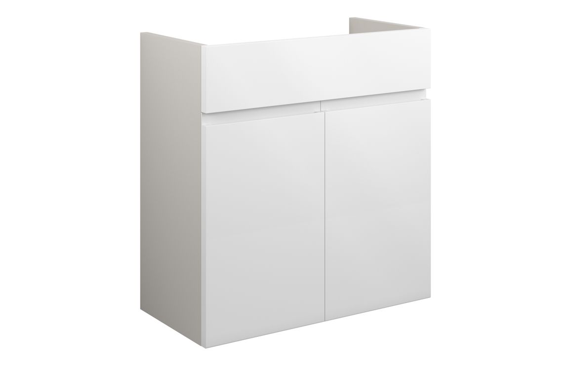 Tewin 600mm Standard Basin Unit - White Gloss (Grey Cab)
