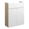 Tewin 500mm Slim Basin Unit - White Gloss (Oak Cab)
