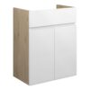 Tewin 500mm Standard Basin Unit - White Gloss (Oak Cab)