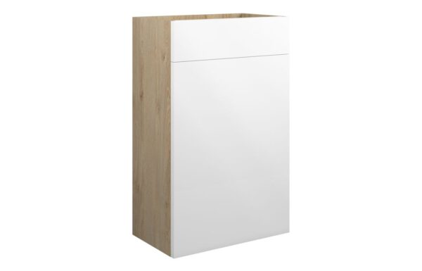 Tewin 500mm Standard WC Unit - White Gloss (Oak Cab)