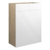 Tewin 600mm Standard WC Unit - White Gloss (Oak Cab)