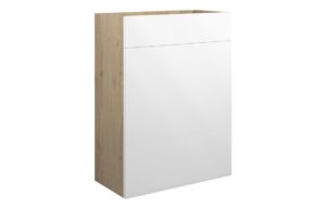 Tewin 600mm Standard WC Unit - White Gloss (Oak Cab)