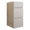 Tewin 300mm Standard 3 Drawer Unit - Matt Dove Grey (Oak Cab)