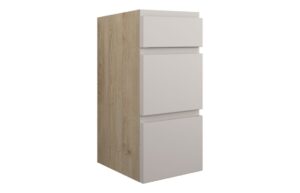Tewin 300mm Standard 3 Drawer Unit - Matt Dove Grey (Oak Cab)