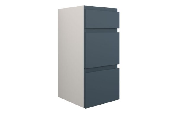 Tewin 300mm Standard 3 Drawer Unit - Matt Arley Blue (Grey Cab)