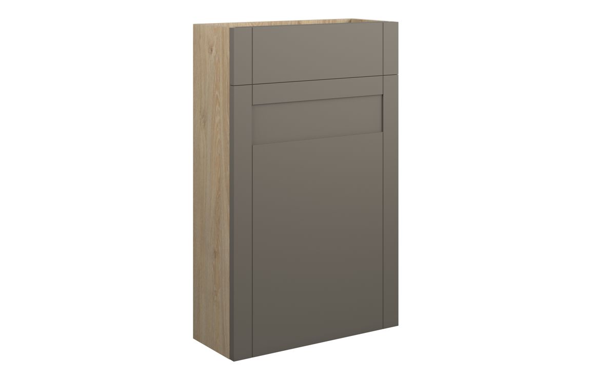 Verity 500mm Slim WC Unit - Matt Stone (Oak Cab)