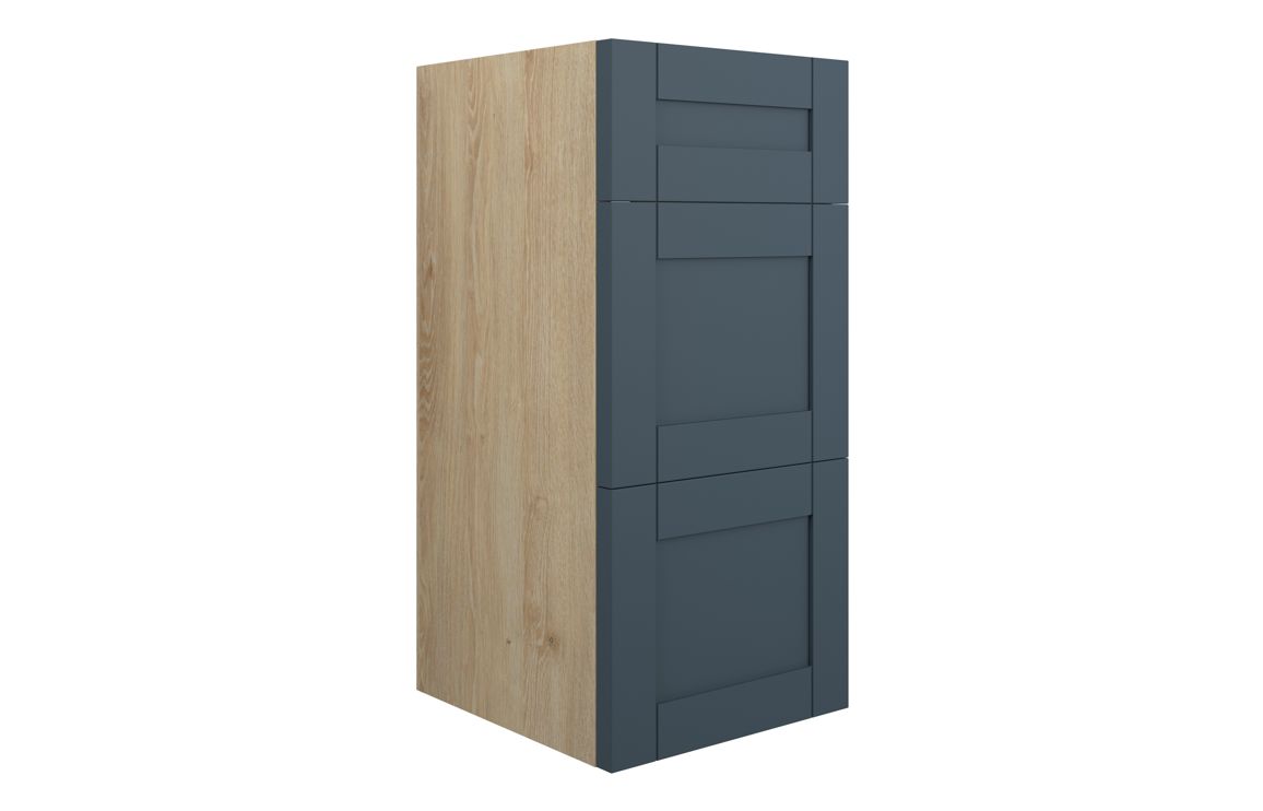 Verity 300mm Standard 3 Drawer Unit - Matt Arley Blue (Oak Cab)