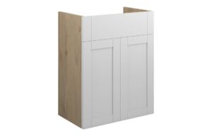 Verity 500mm Standard Basin Unit - Matt White (Oak Cab)