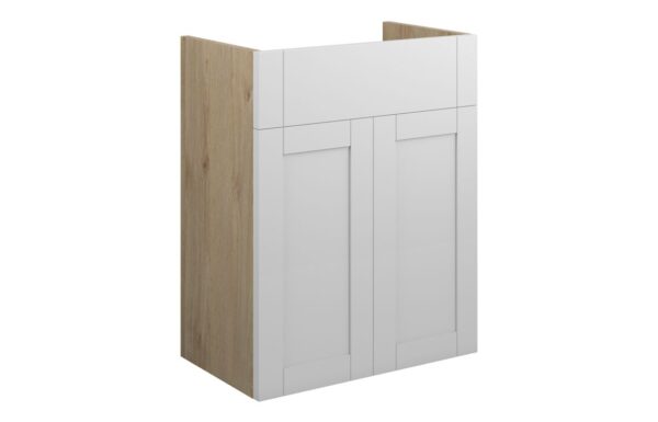 Verity 500mm Standard Basin Unit - Matt White (Oak Cab)