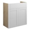 Verity 600mm Standard Basin Unit - Matt White (Oak Cab)