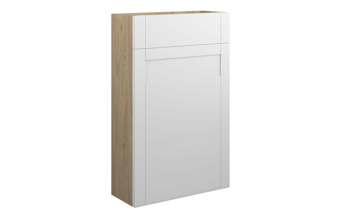 Verity 500mm Slim WC Unit - Matt White (Oak Cab)