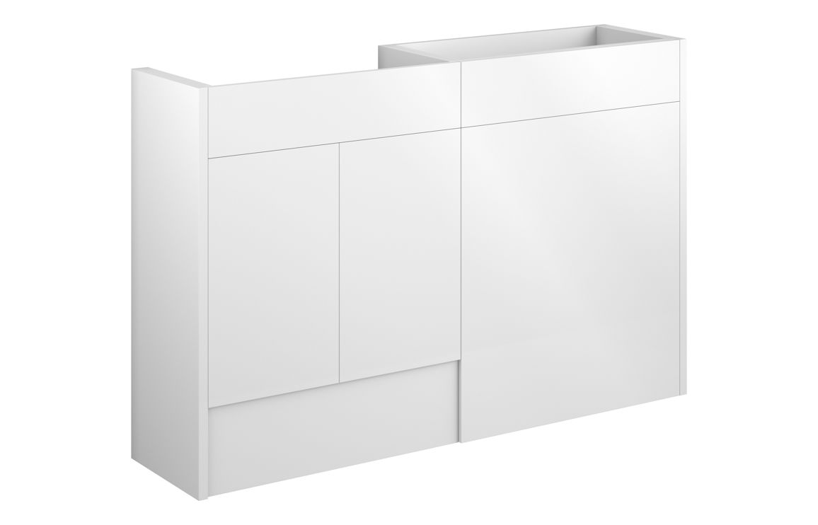 Truro 1236mm Standard Basin & WC Unit Pack - White Gloss (Grey Cab)