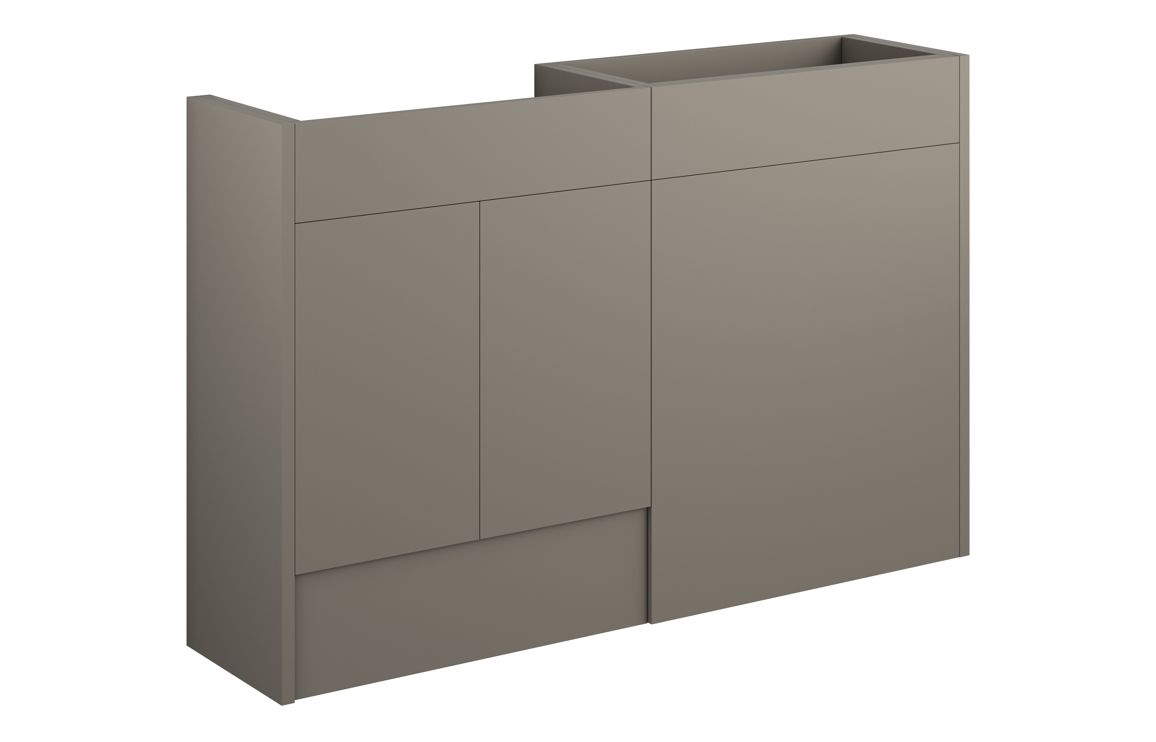 Truro 1236mm Standard Basin & WC Unit Pack - Matt Stone (Grey Cab)