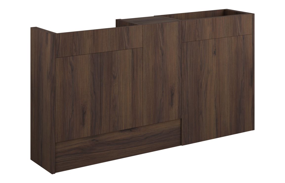Truro 1536mm Standard Basin  WC & 1 Door Unit Pack - Warm Walnut (Oak Cab)