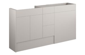Truro 1536mm Standard Basin  WC & 3 Drawer Unit Pack - Matt Dove Grey (Oak Cab)