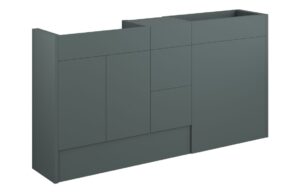Truro 1536mm Standard Basin  WC & 3 Drawer Unit Pack - Matt Green (Grey Cab)