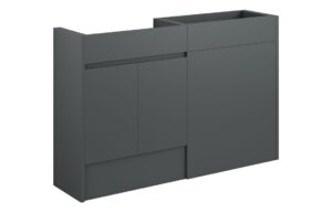Tewin 1236mm Standard Basin & WC Unit Pack - Matt Graphite Grey (Oak Cab)