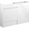 Tewin 1236mm Standard Basin & WC Unit Pack - White Gloss (Grey Cab)
