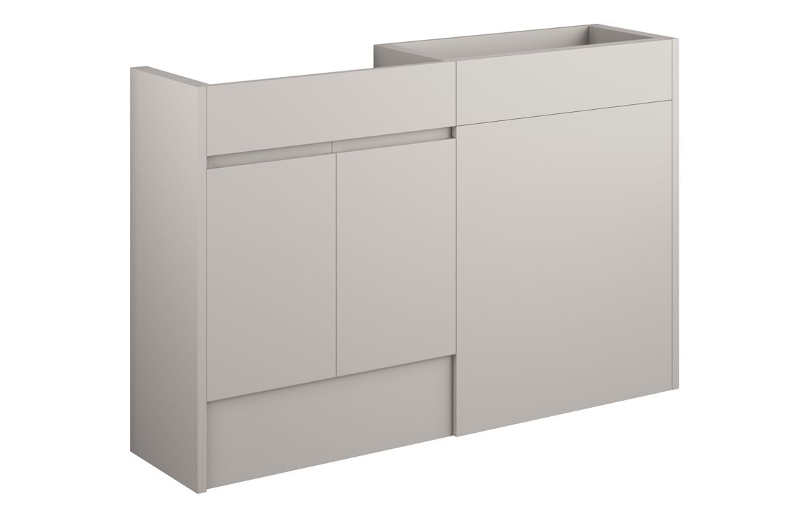 Tewin 1236mm Standard Basin & WC Unit Pack - Matt Dove Grey (Oak Cab)