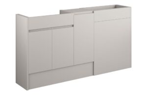 Tewin 1536mm Standard Basin  WC & 1 Door Unit Pack - Matt Dove Grey (Grey Cab)