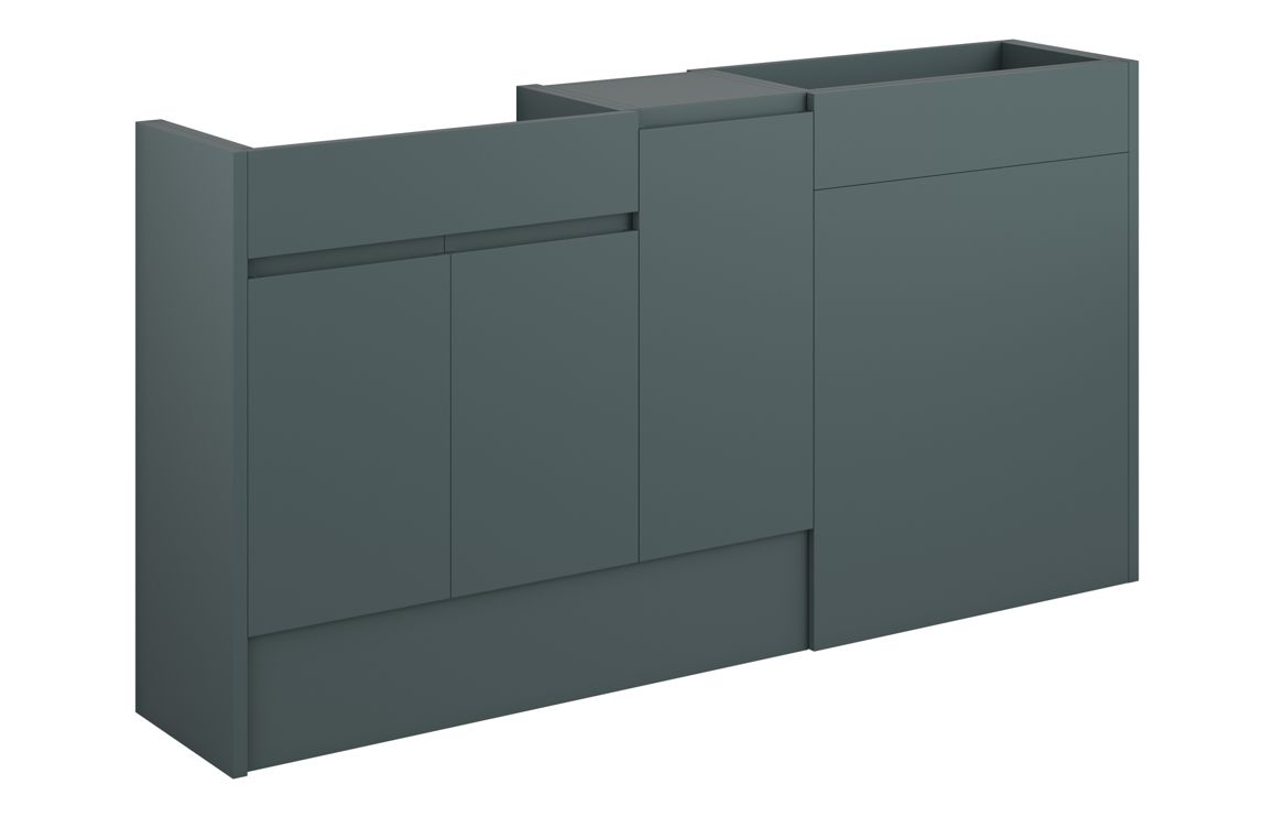 Tewin 1536mm Standard Basin  WC & 1 Door Unit Pack - Matt Green Camo (Oak Cab)