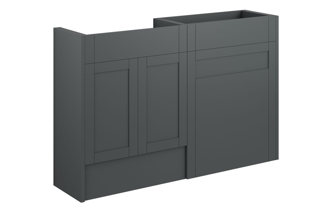 Verity 1236mm Standard Basin & WC Unit Pack - Matt Graphite Grey (Grey Cab)