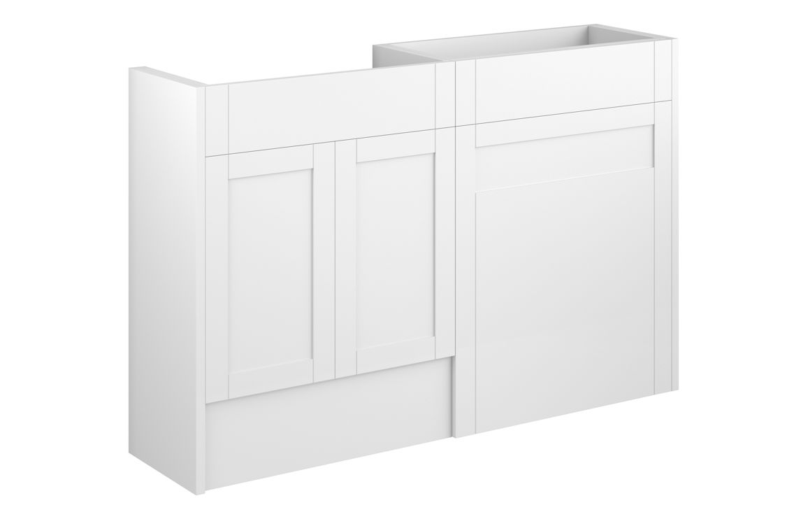 Verity 1236mm Standard Basin & WC Unit Pack - Matt White (Oak Cab)