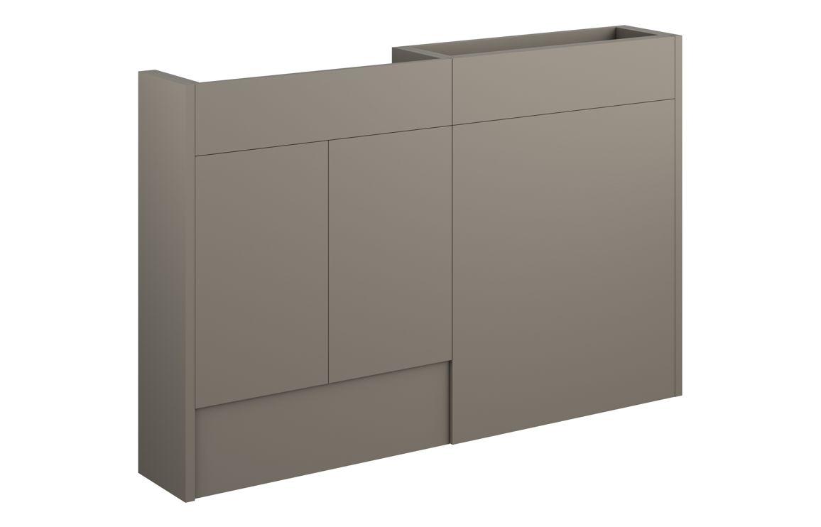 Truro 1236mm Slim Basin & WC Unit Pack - Matt Stone (Oak Cab)