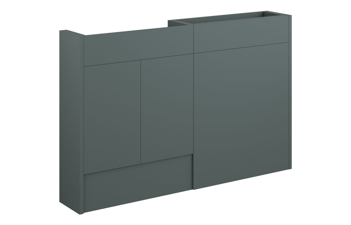 Truro 1236mm Slim Basin & WC Unit Pack - Matt Green (Grey Cab)