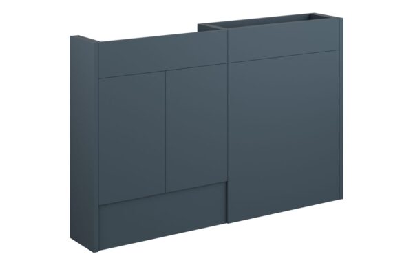 Truro 1236mm Slim Basin & WC Unit Pack - Matt Arley Blue (Oak Cab)