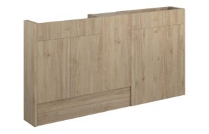 Truro 1536mm Slim Basin  WC & 1 Door Unit Pack - Havana Oak (Grey Cab)