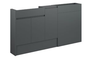 Tewin 1536mm Slim Basin  WC & 1 Door Unit Pack - Matt Graphite Grey (Grey Cab)