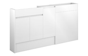 Tewin 1536mm Slim Basin  WC & 1 Door Unit Pack - White Gloss (Grey Cab)