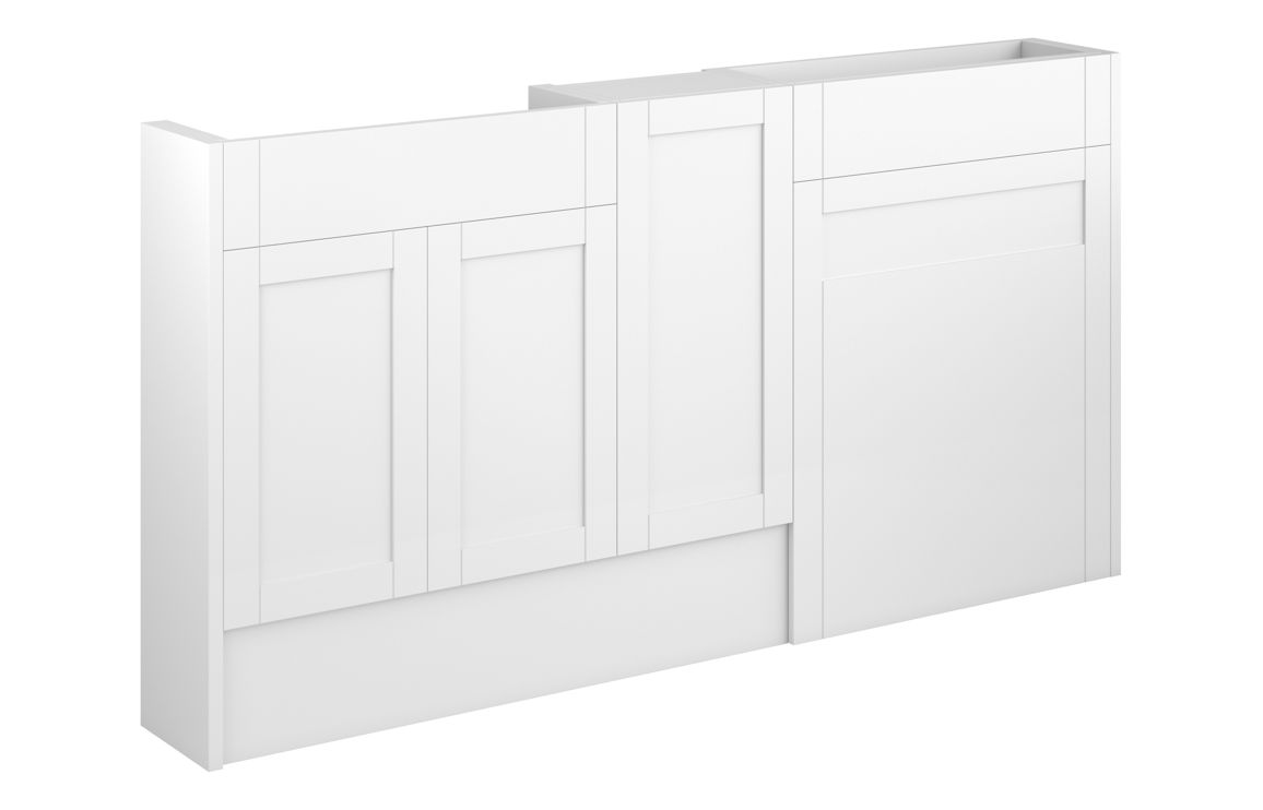 Verity 1536mm Slim Basin WC & 1 Door Unit Pack - Matt White (Grey Cab)