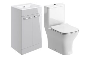 Malvern 510mm Floor Standing Unit & Close Coupled WC Pack - Grey Gloss