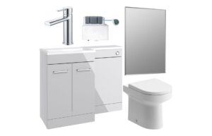 Baldock 1000mm Furniture & BTW WC Pack - Grey Gloss (LH)