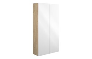 Truro 600mm Slim 2 Door Storage Unit - White Gloss (Oak Cab)